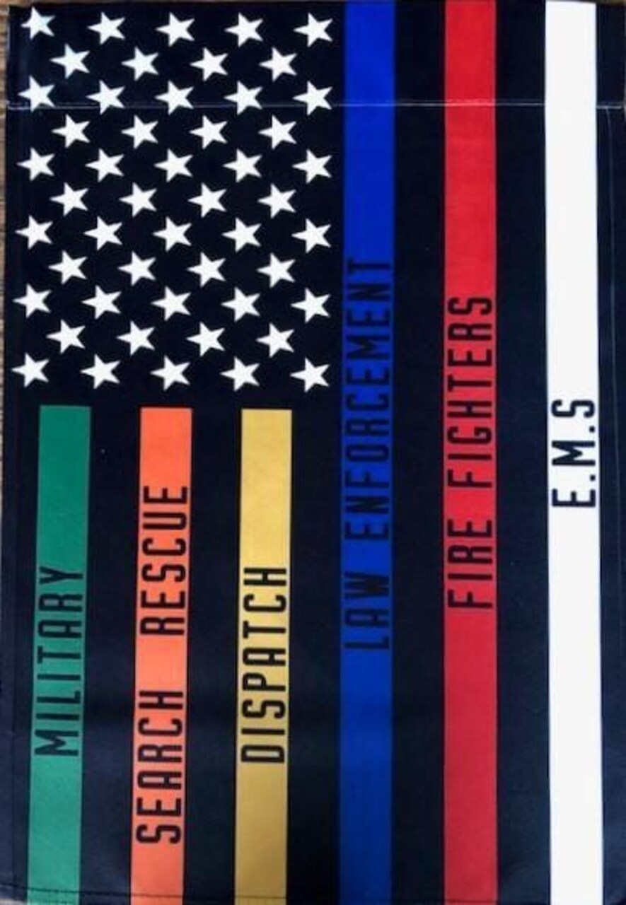 First Responders Thin Line Garden Flag 2 Sided Military Search Rescue Dispatch Police Fire EMS